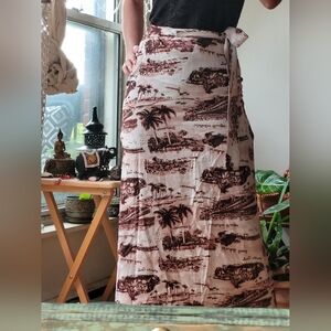 Les coyotes de Paris NWT summer postcard faux wrap maxi skirt size small